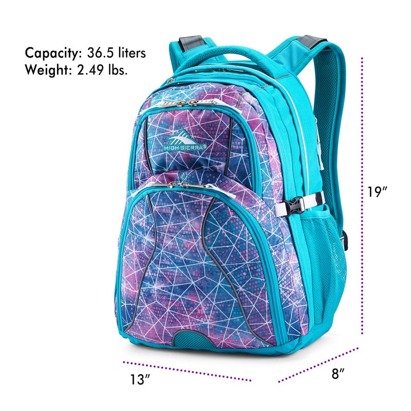 High Sierra Swerve Laptop Backpack, Sequin Facets/Bluebird/White, One Size - Image 5